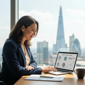 Infográfico sobre estruturação de negócios UK para brasileiros, comparando Self-Employed e Limited Company, com foco fiscal.
